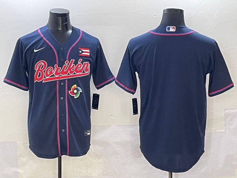 Men Puerto Rico Blank Blue Joint Name 2025 Nike MLB Jersey style 2